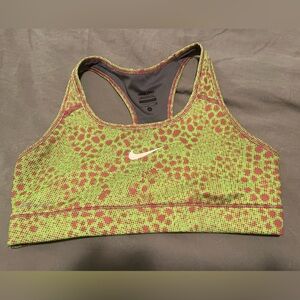 Nike Women's Green and pink spotted Sports Bra